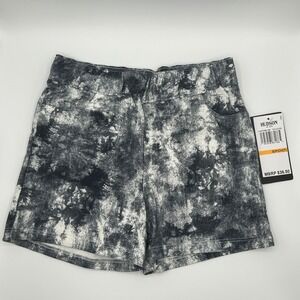 Hudson Kids Pull On Tie Dye Shorts Black White Small Cotton Blend Monochrome NWT